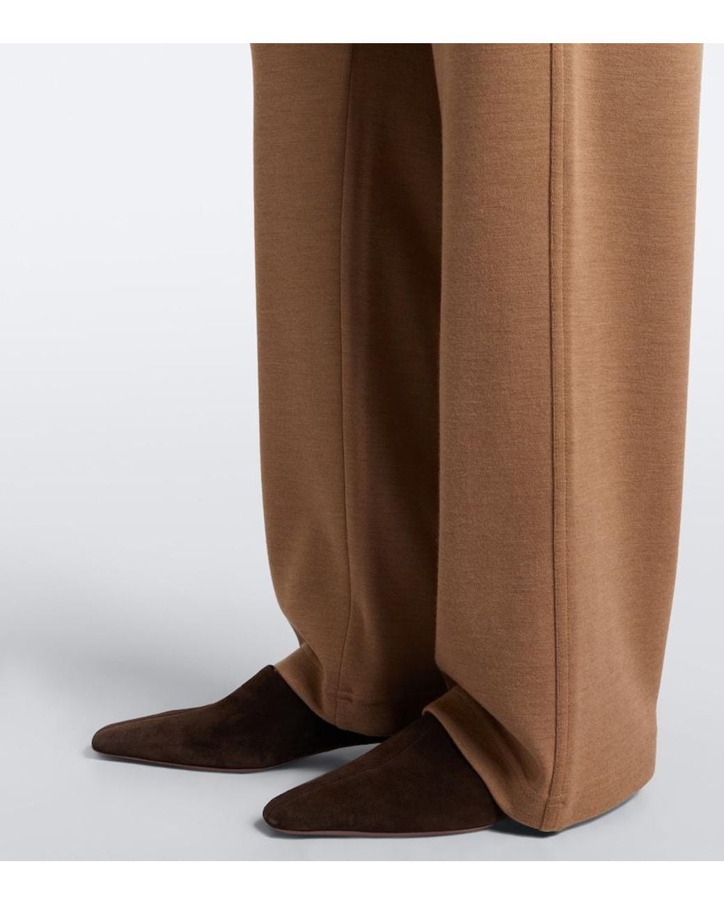 Max Mara Natural Virgin Wool Straight Pants