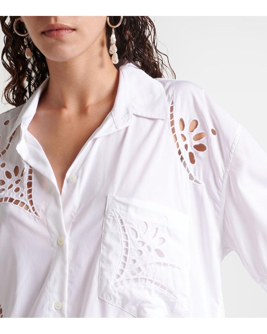 Isabel Marant White Bilya Broderie Anglaise Shirt