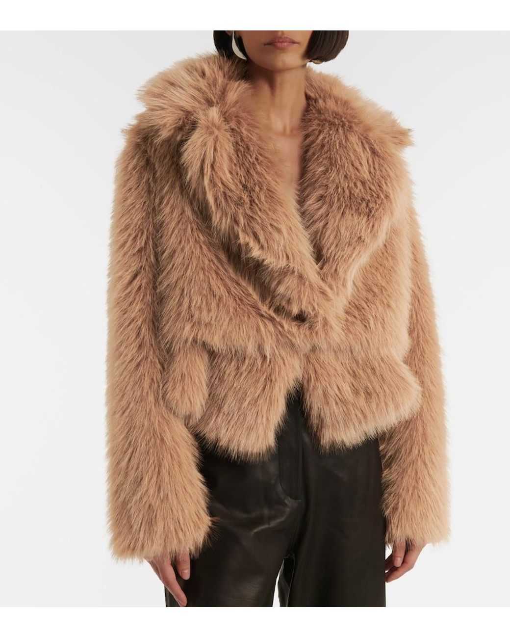 The Sei Brown Faux Fur Bomber Jacket