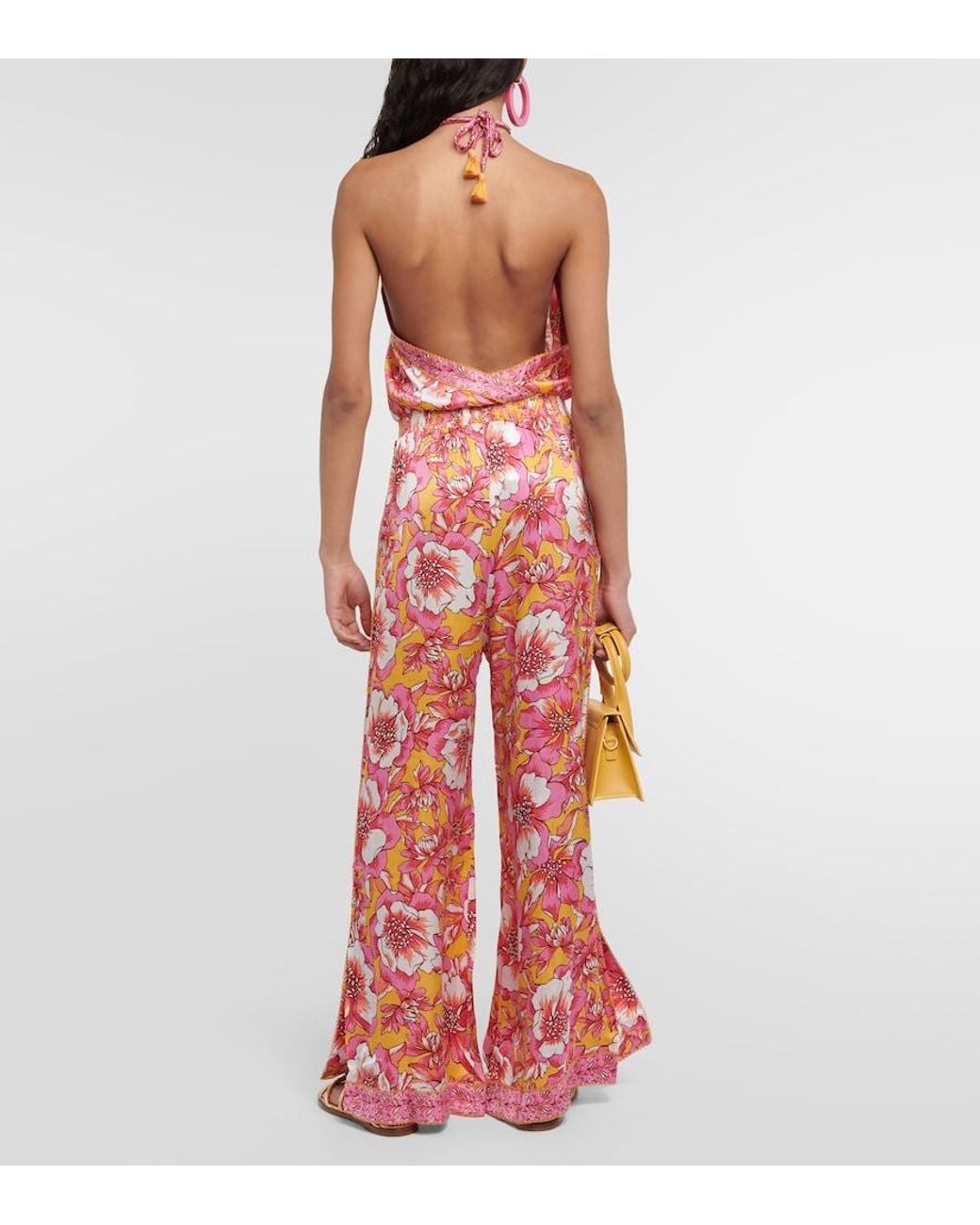 Poupette Red Isabelle Printed Halterneck Jumpsuit