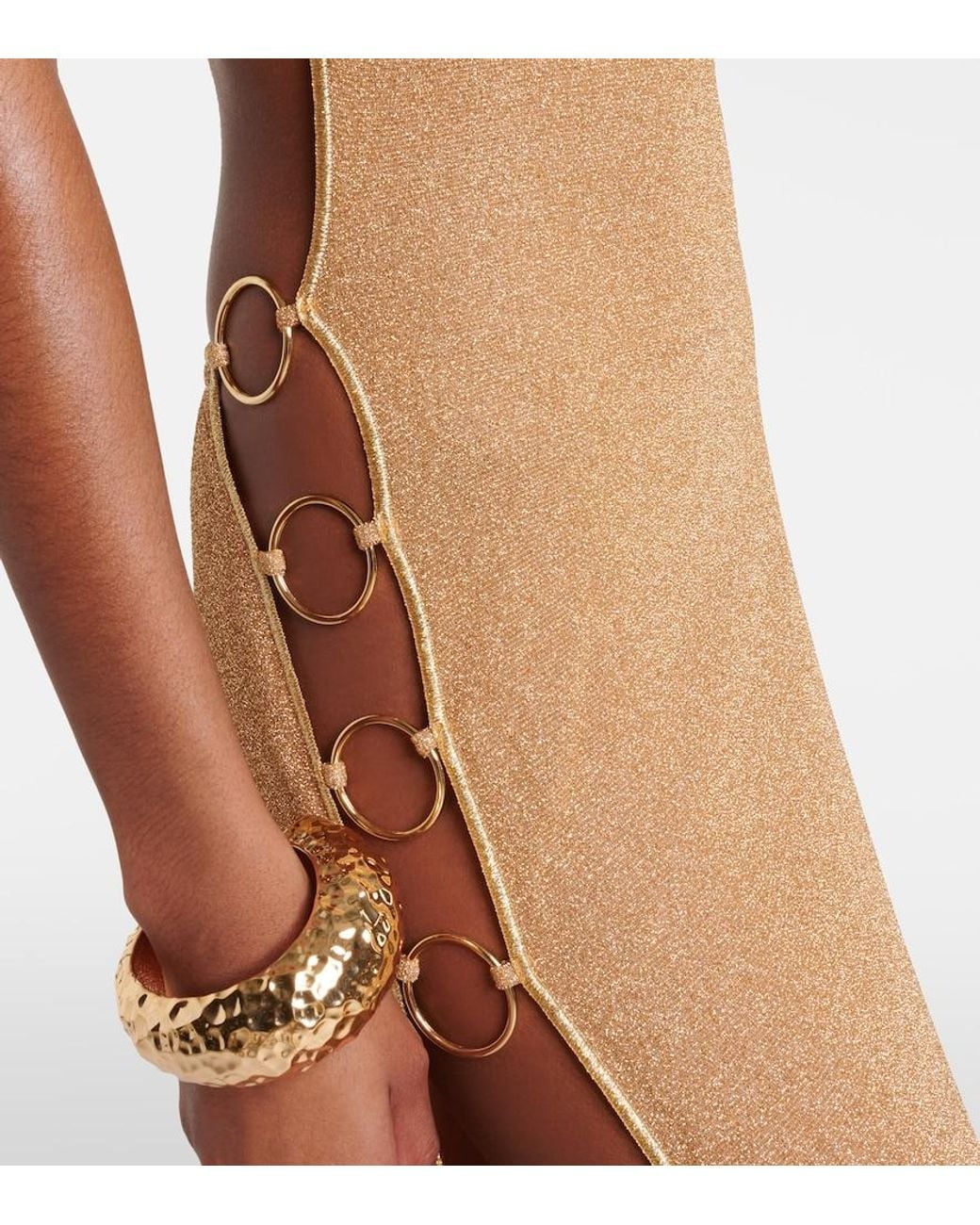 Oseree Natural Lumiere Ring Turtleneck Dress