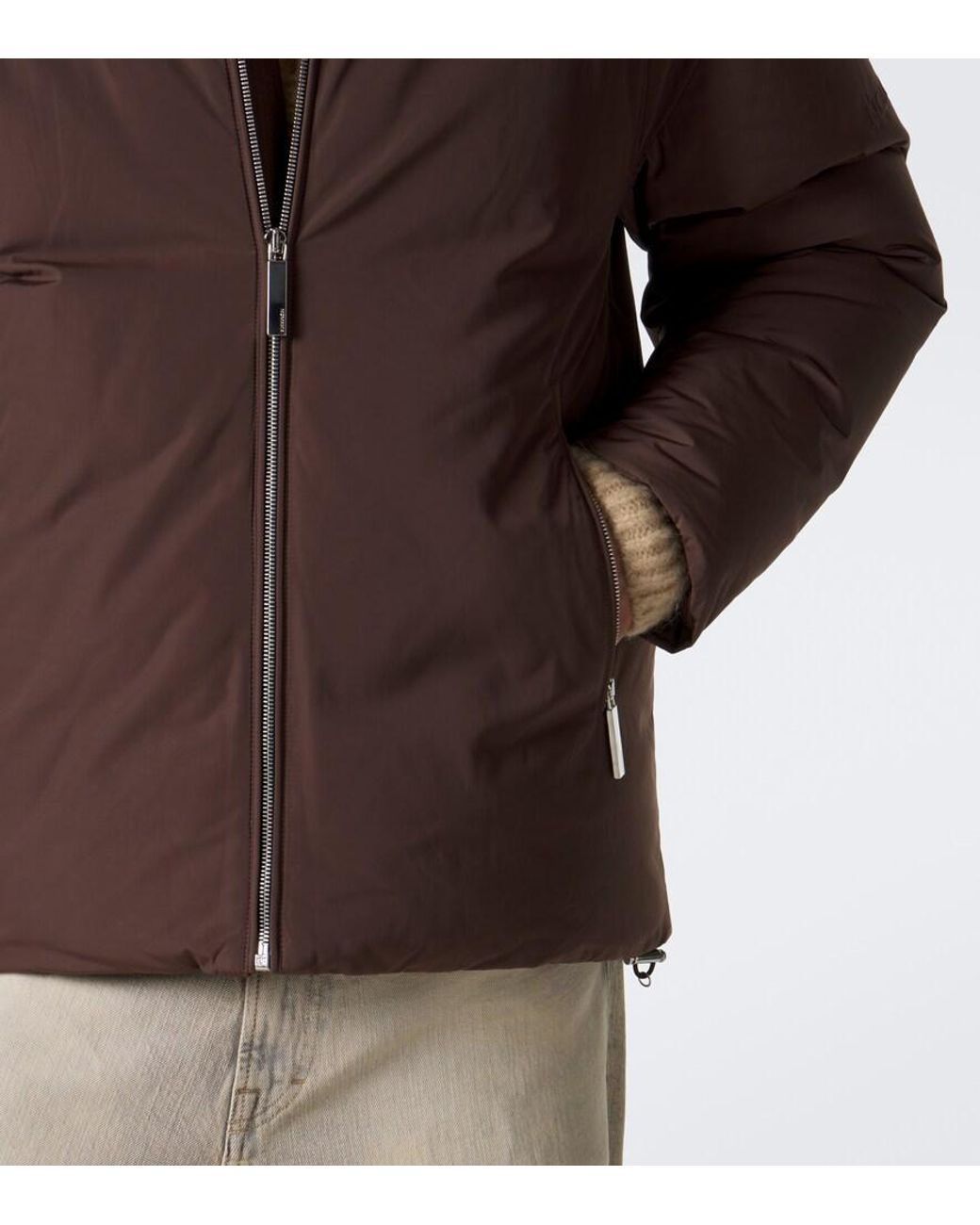 Nomaka Brown Safien Hooded Down Jacket for men