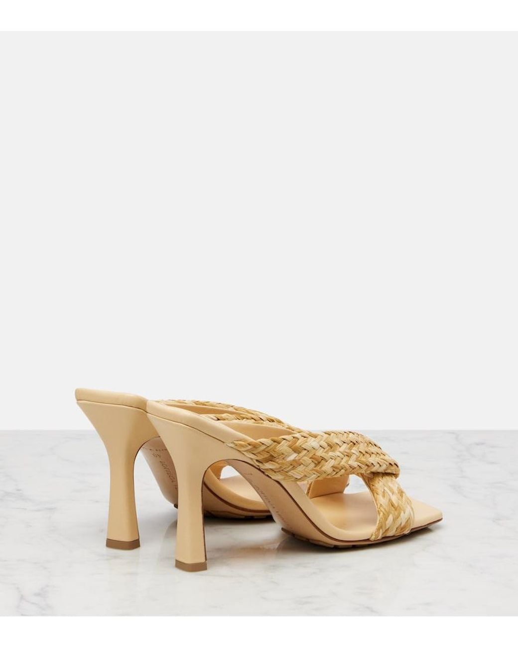 Bottega Veneta Natural Riva Braided Raffia Mules