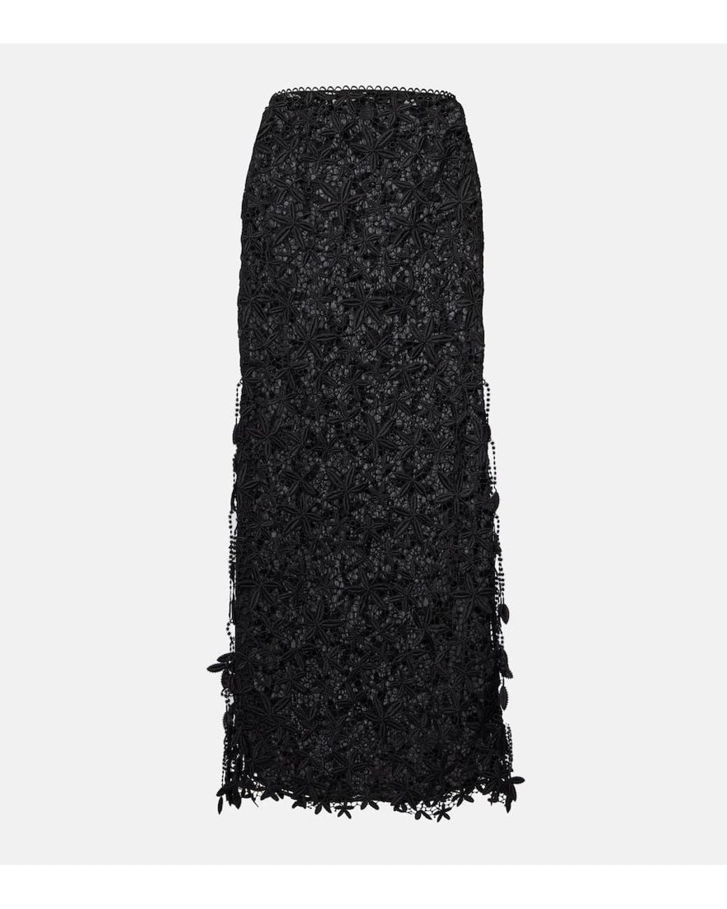 Totême Black Low-Rise Maxi Skirt