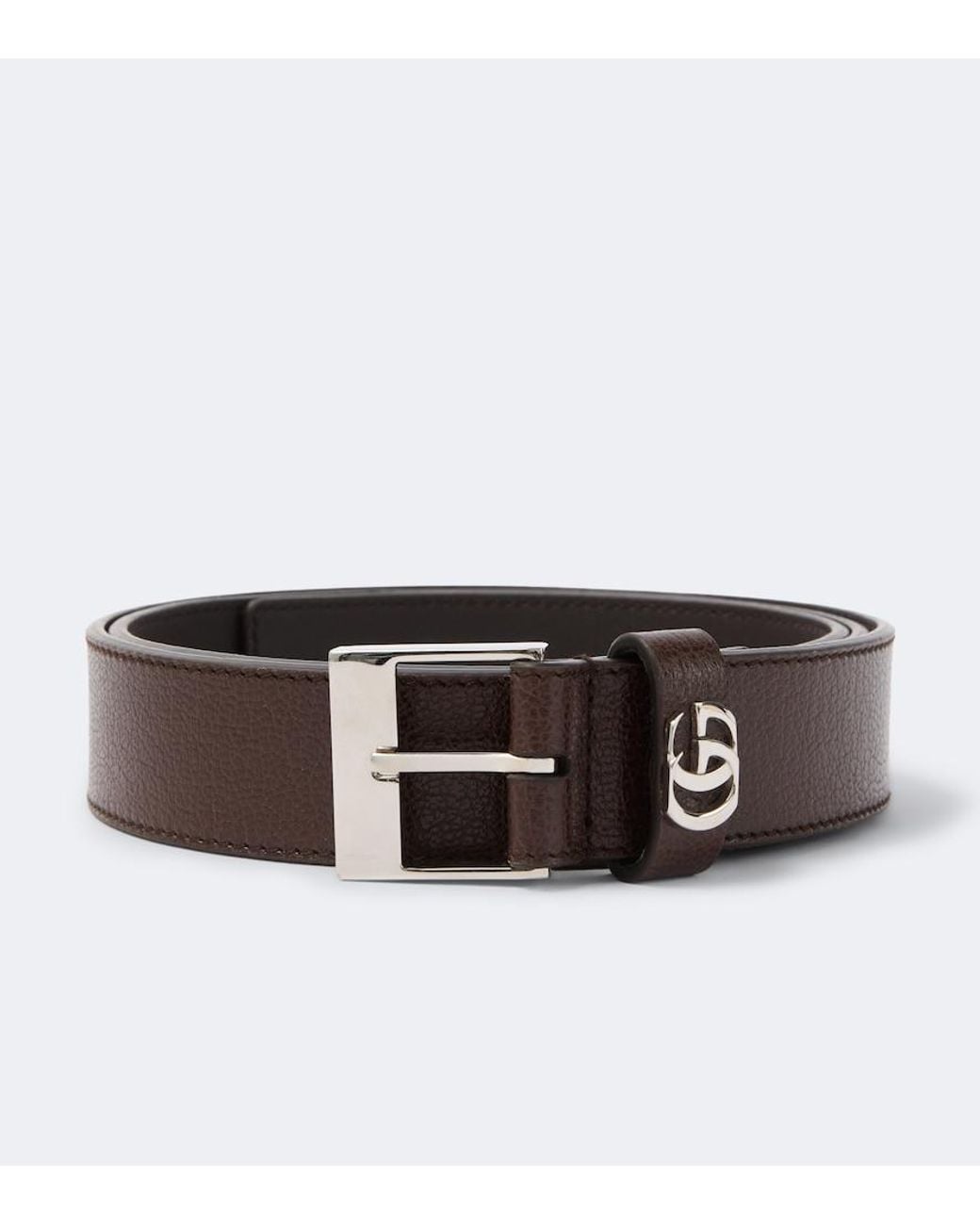 Gucci Brown Double G Leather Belt for men