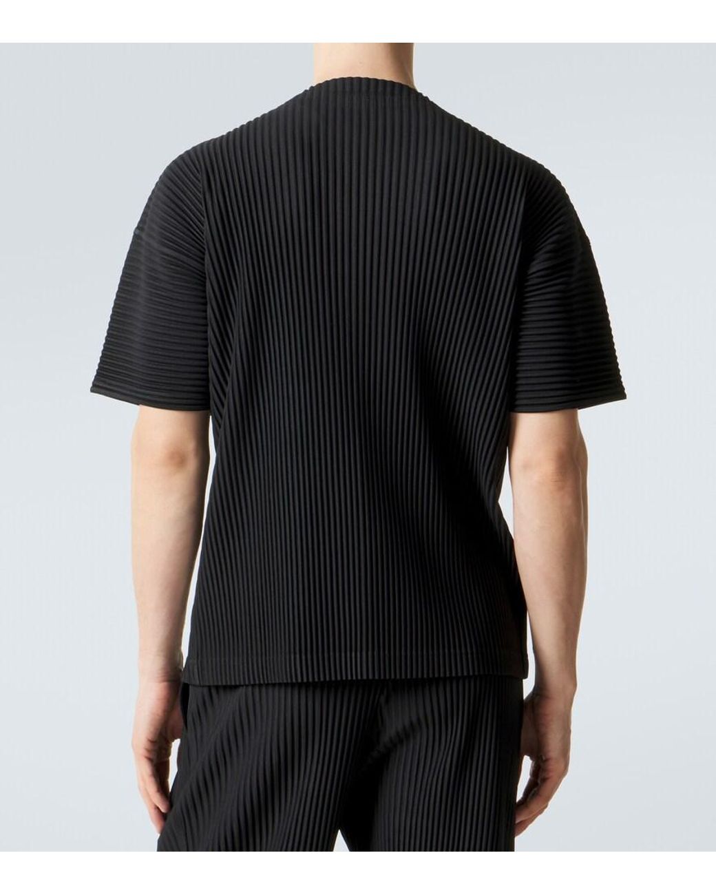 Homme Plissé Issey Miyake Black Monthly Colors: March Pleated T-Shirt for men
