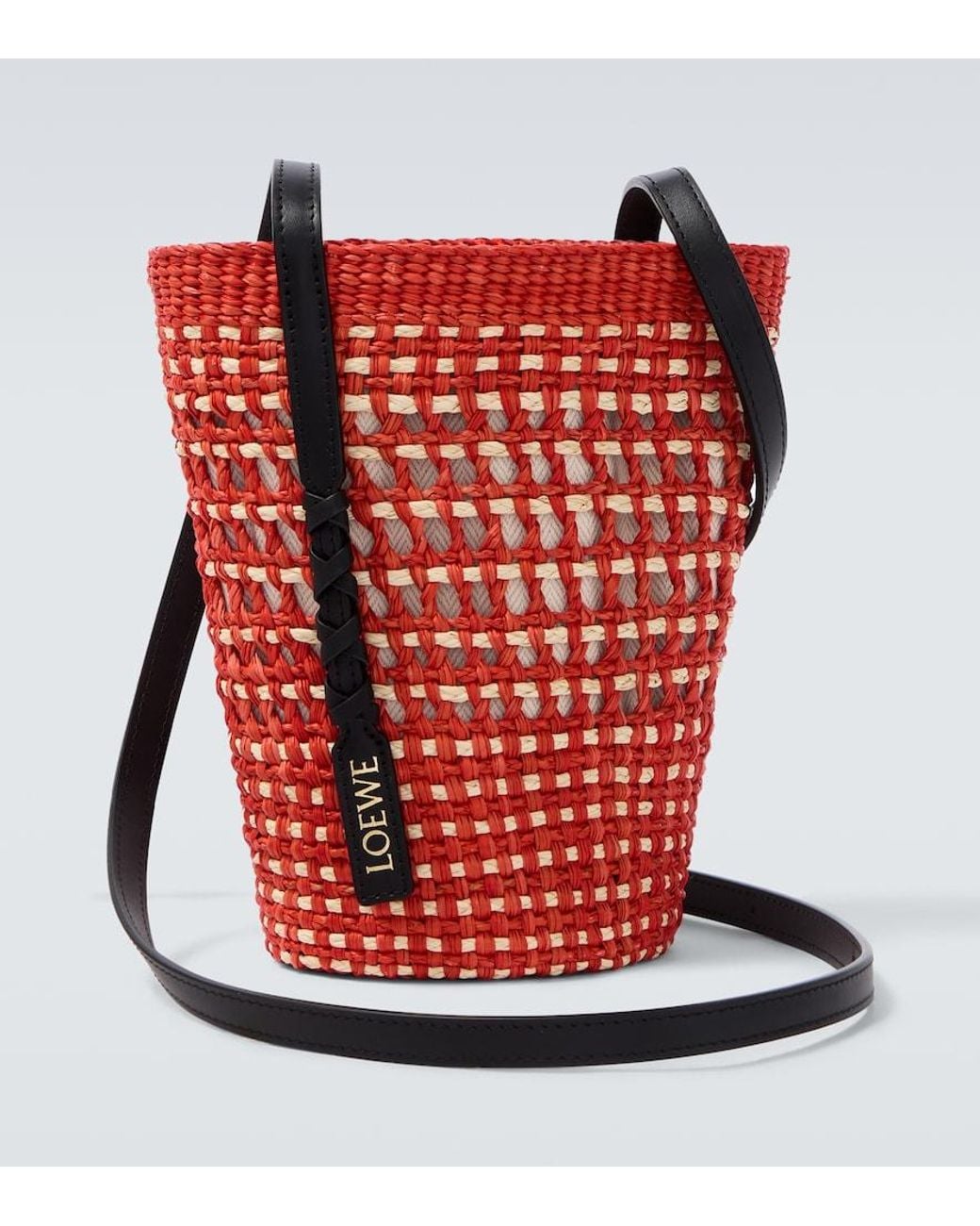 Loewe Red Paula's Ibiza Leather-Trimmed Shoulder Bag for men