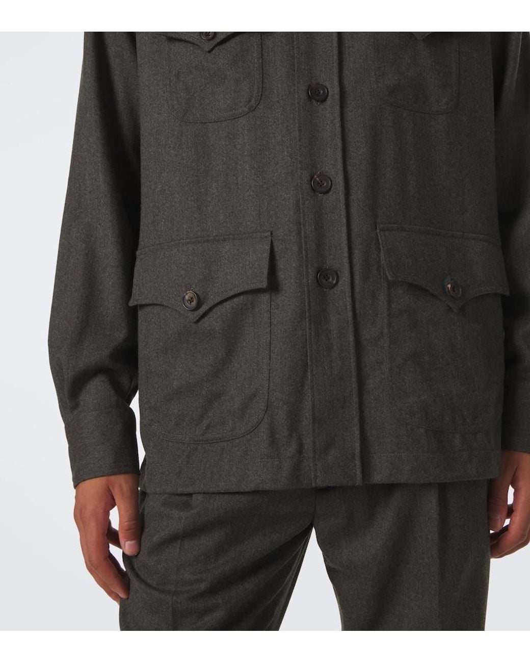 Rubinacci Green Wool Jacket for men