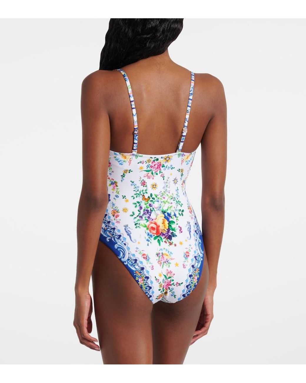 Camilla Blue Embellished Printed Swimsuit