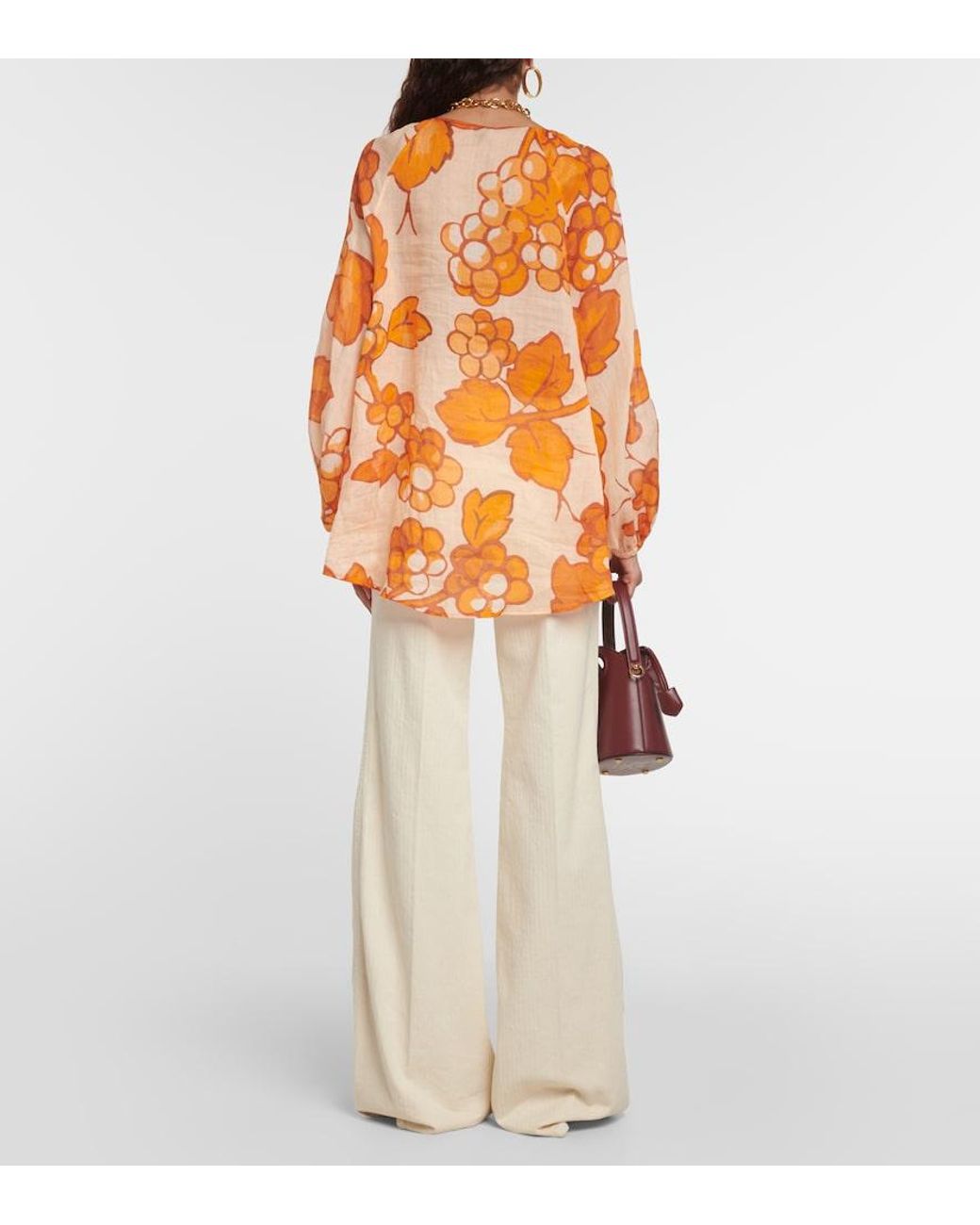 Etro Orange Printed Ramie Tunic