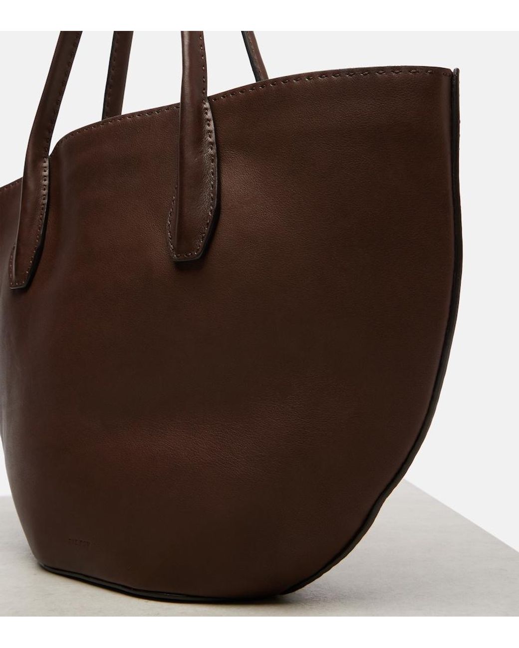 The Row Brown Alger Leather Tote Bag