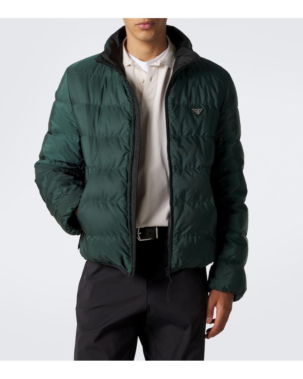 Prada Green Re-Nylon Puffer Jacket for men