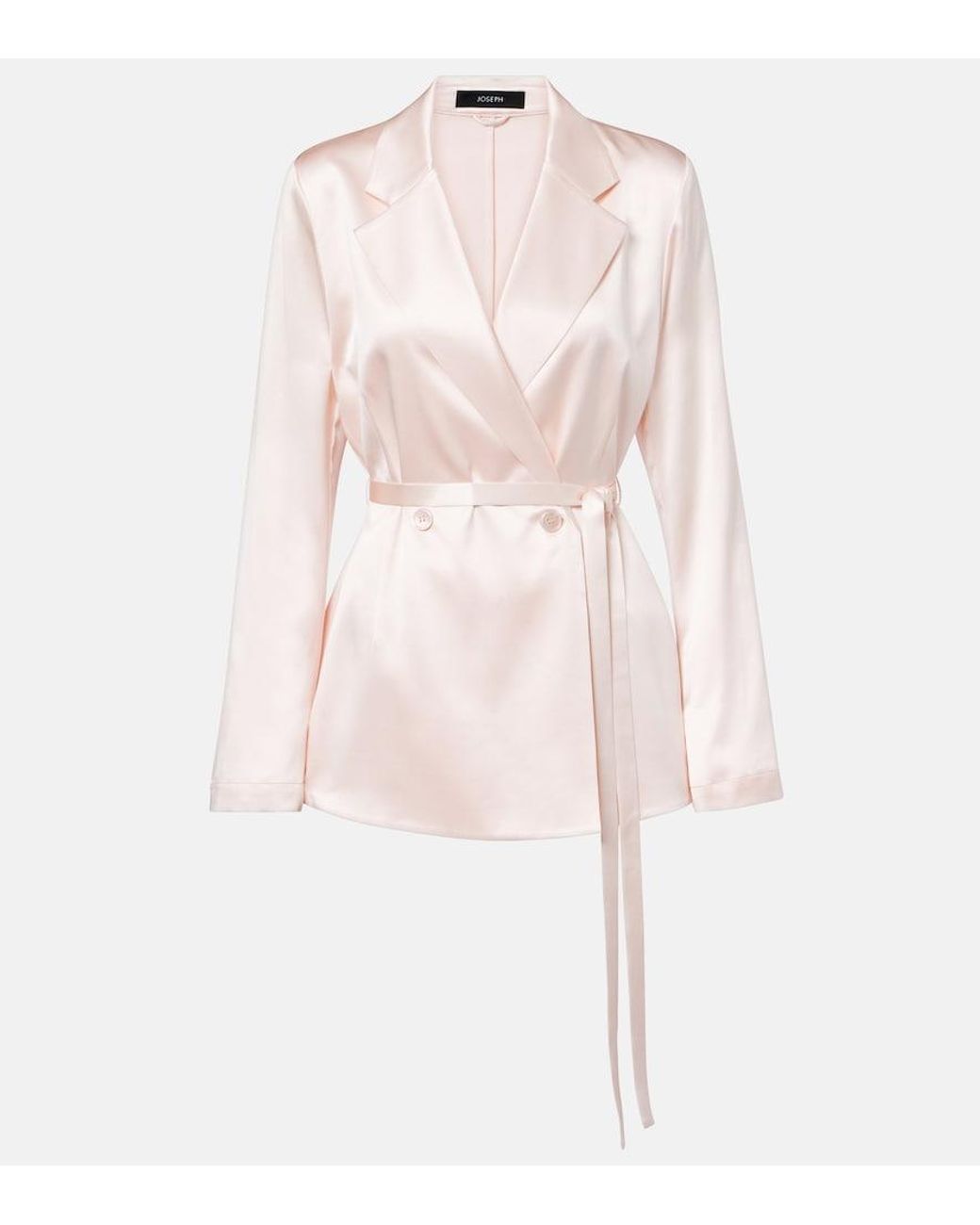 Joseph Pink Joubert Silk Satin Blazer