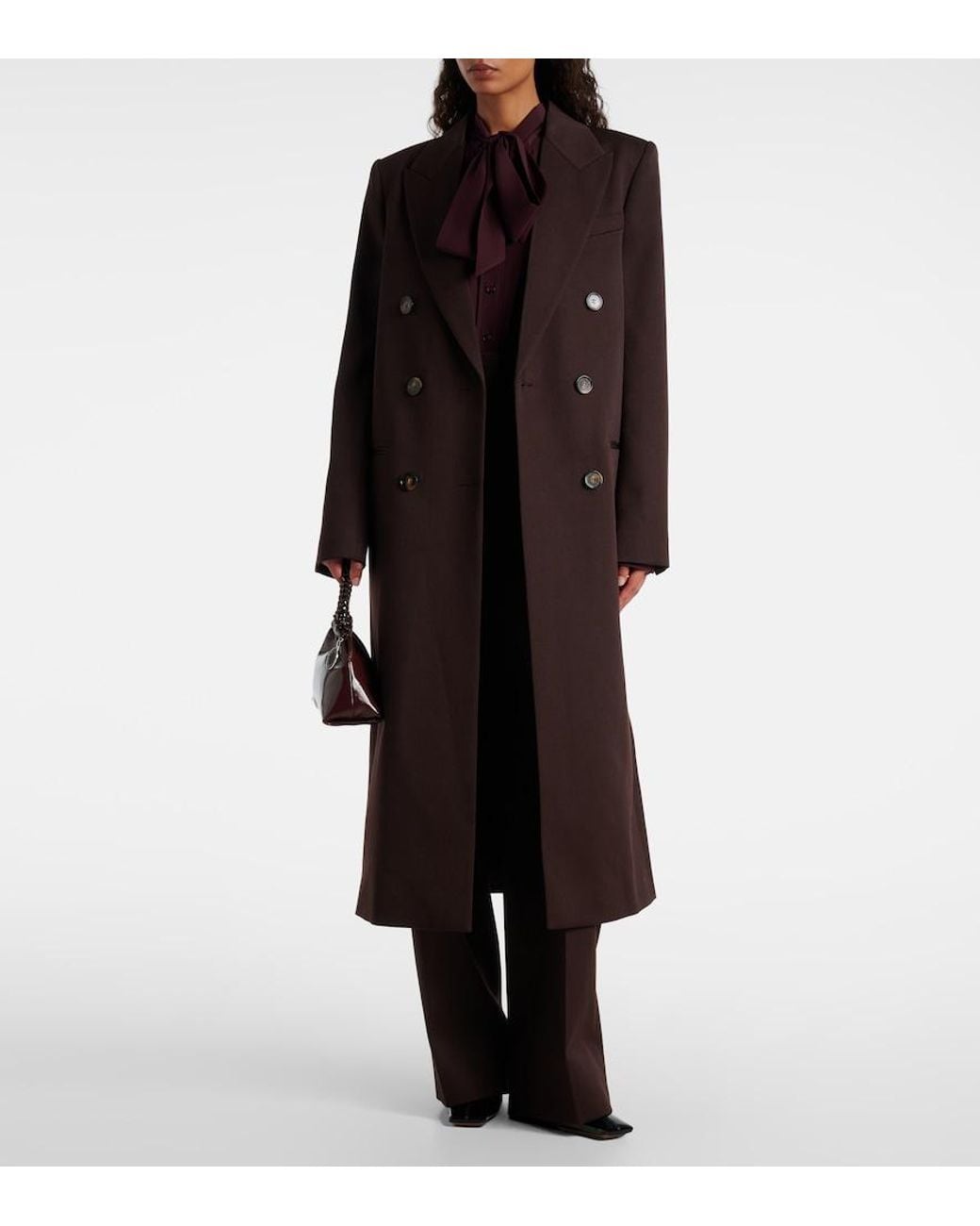 Stella McCartney Brown Wool Twill Coat