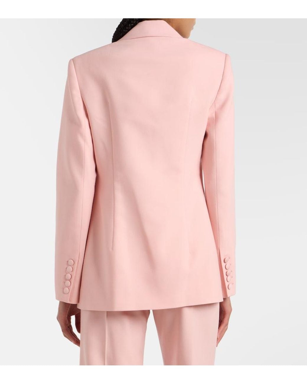 Costarellos Pink Lesia Embellished Wool-Blend Blazer