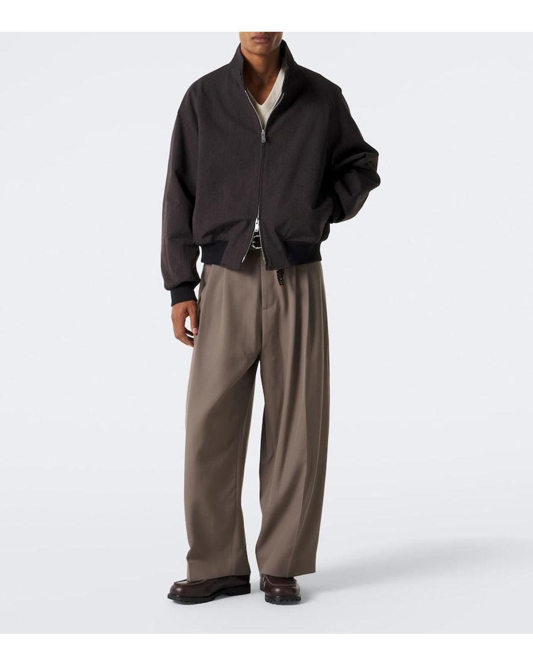 Studio Nicholson Black Over Cotton And Wool Bomber Jacket for men