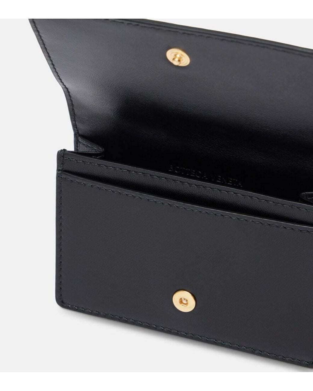 Bottega Veneta Black Intrecciato Leather Card Holder