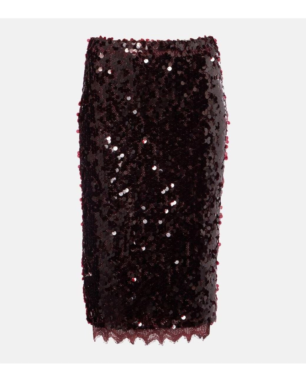 Christopher Esber Black Opaline Sequined Midi Skirt