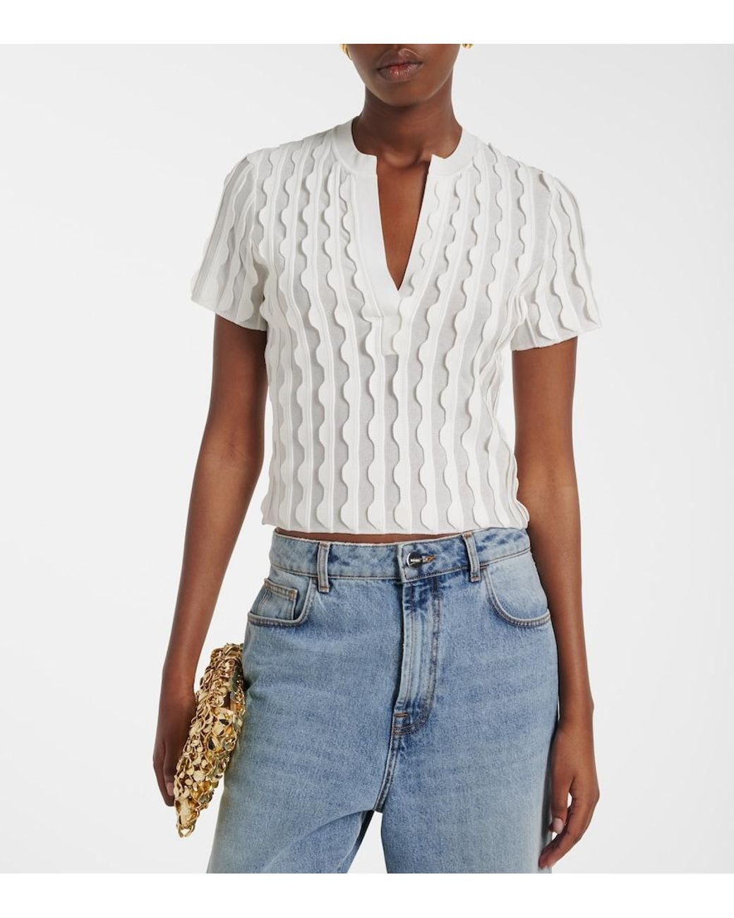 Jonathan Simkhai White Knitted Top
