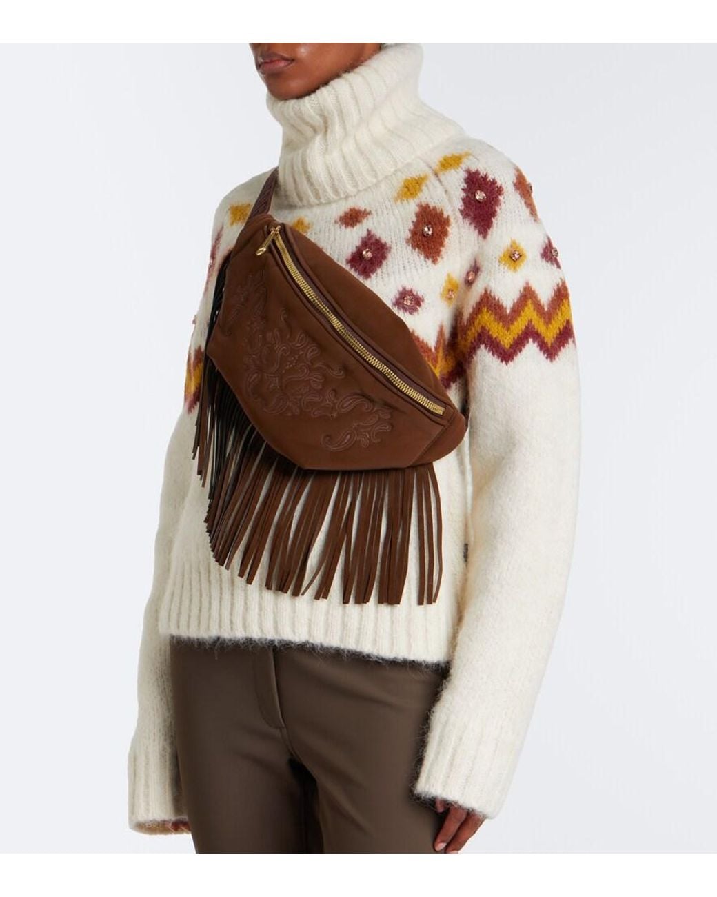 Goldbergh Brown Hina Fringed Belt Bag