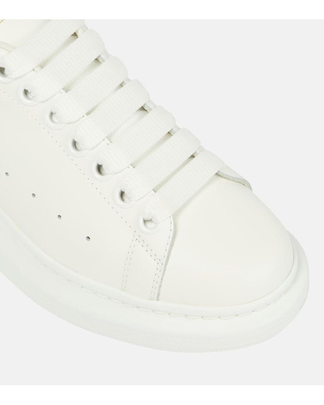 McQueen White Oversized Leather Sneakers