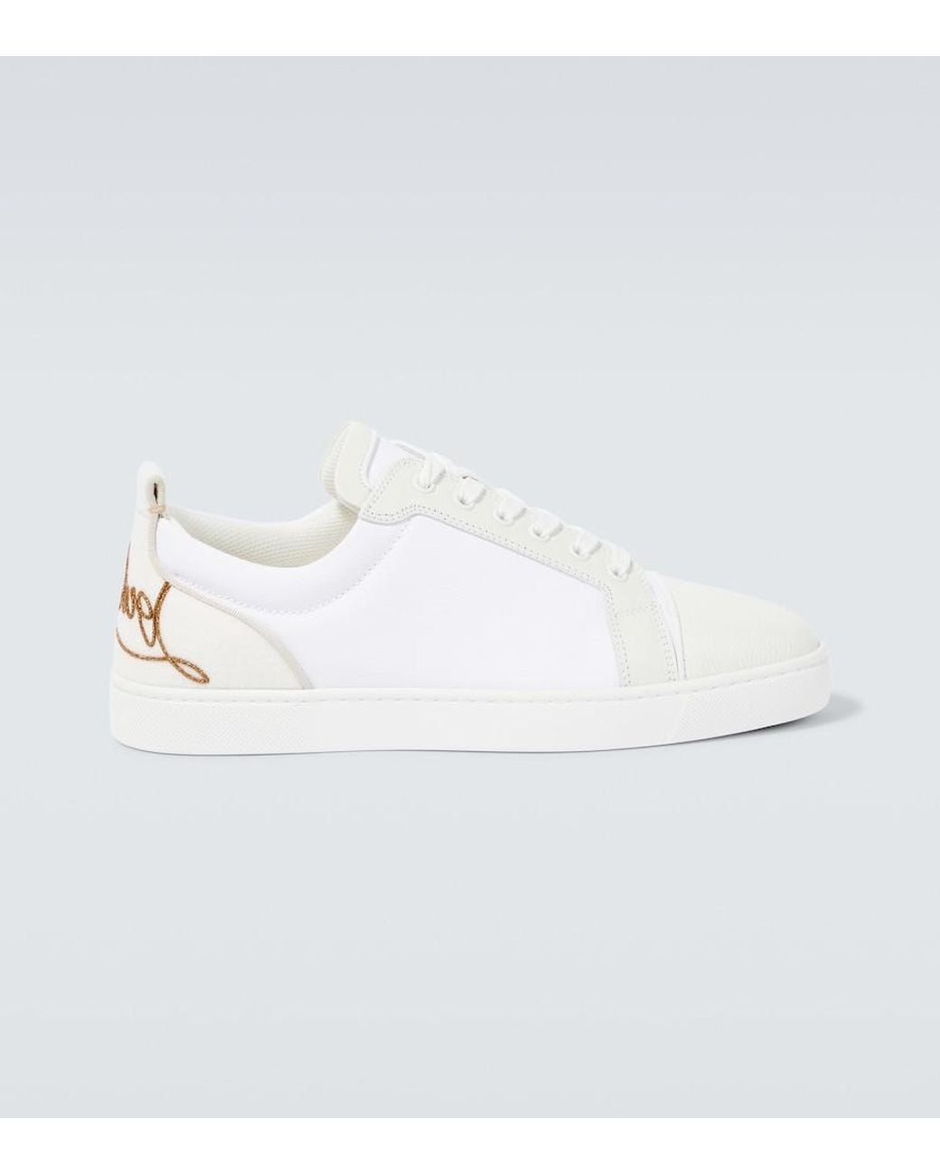 Christian Louboutin White Fun Louis Junior Leather Sneakers for men