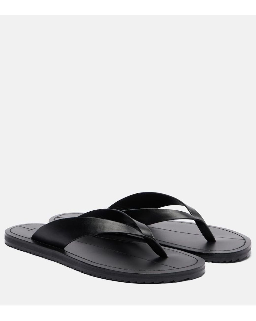 A.Emery Brown Flora Leather Thong Sandals