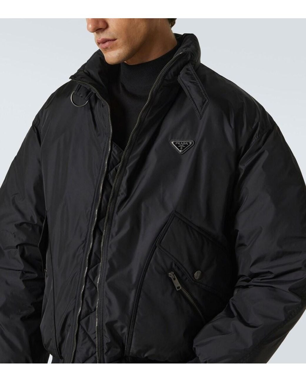 Prada Black Re-Nylon Down Jacket for men