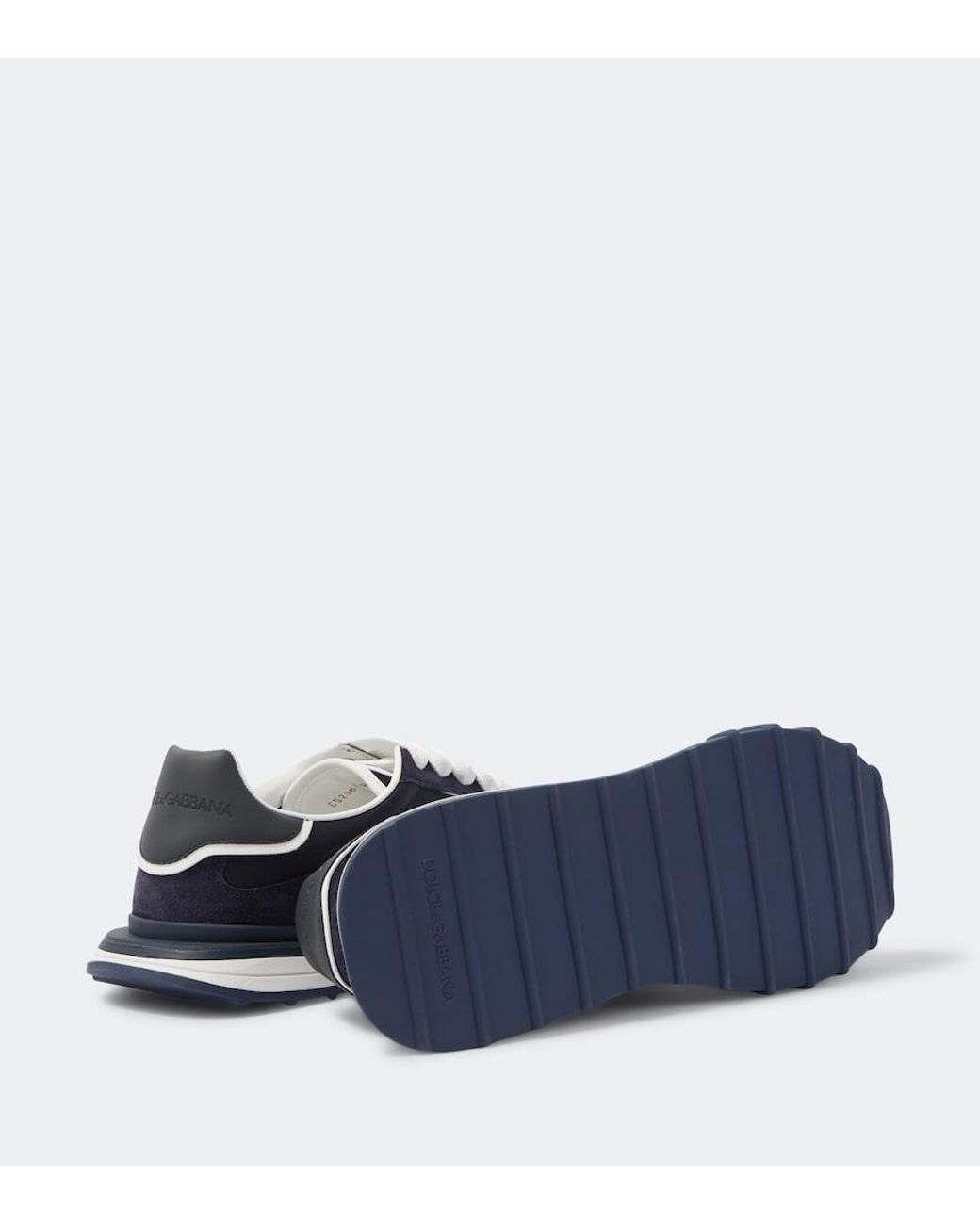 Dolce & Gabbana Blue Dg Suede-Trimmed Canvas Sneakers for men