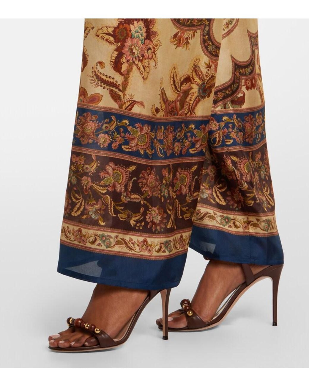 Zimmermann Multicolor Aster Printed Silk Palazzo Pants
