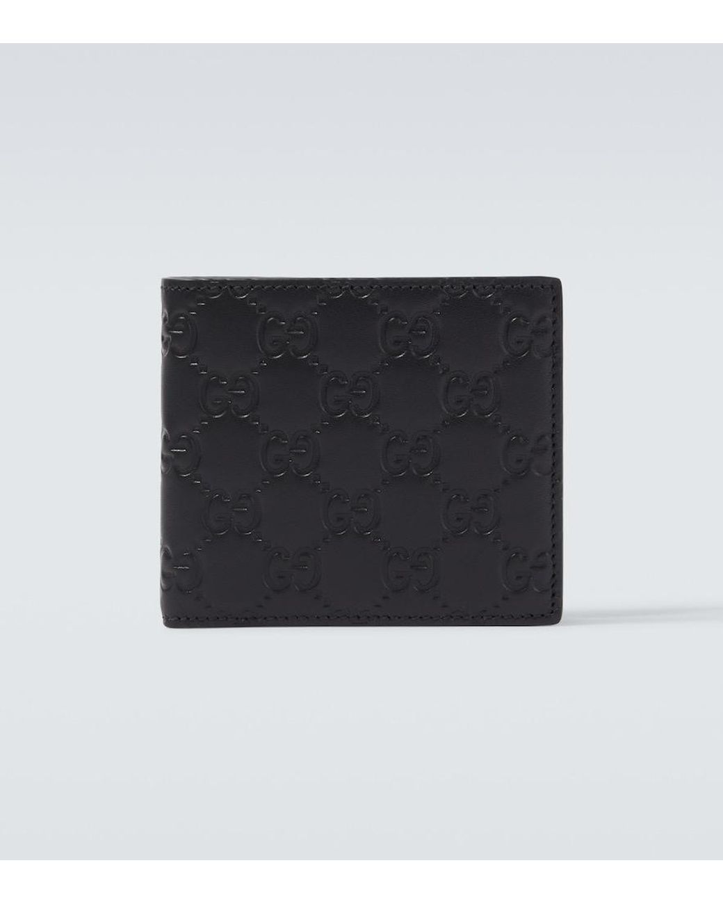 Cartera Emblem De Piel Con Gg Gucci de hombre de color Black