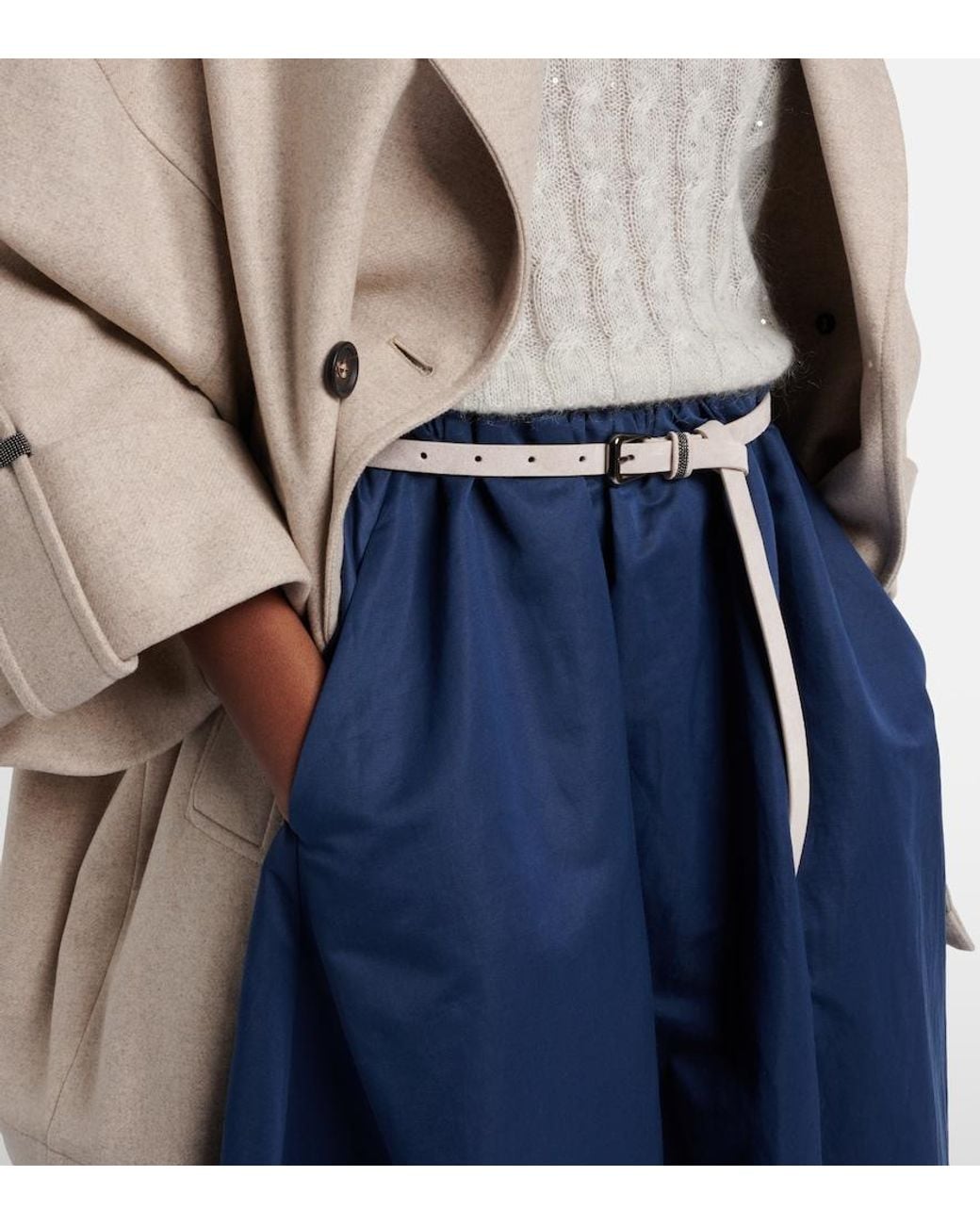Brunello Cucinelli Natural Monili Suede Belt