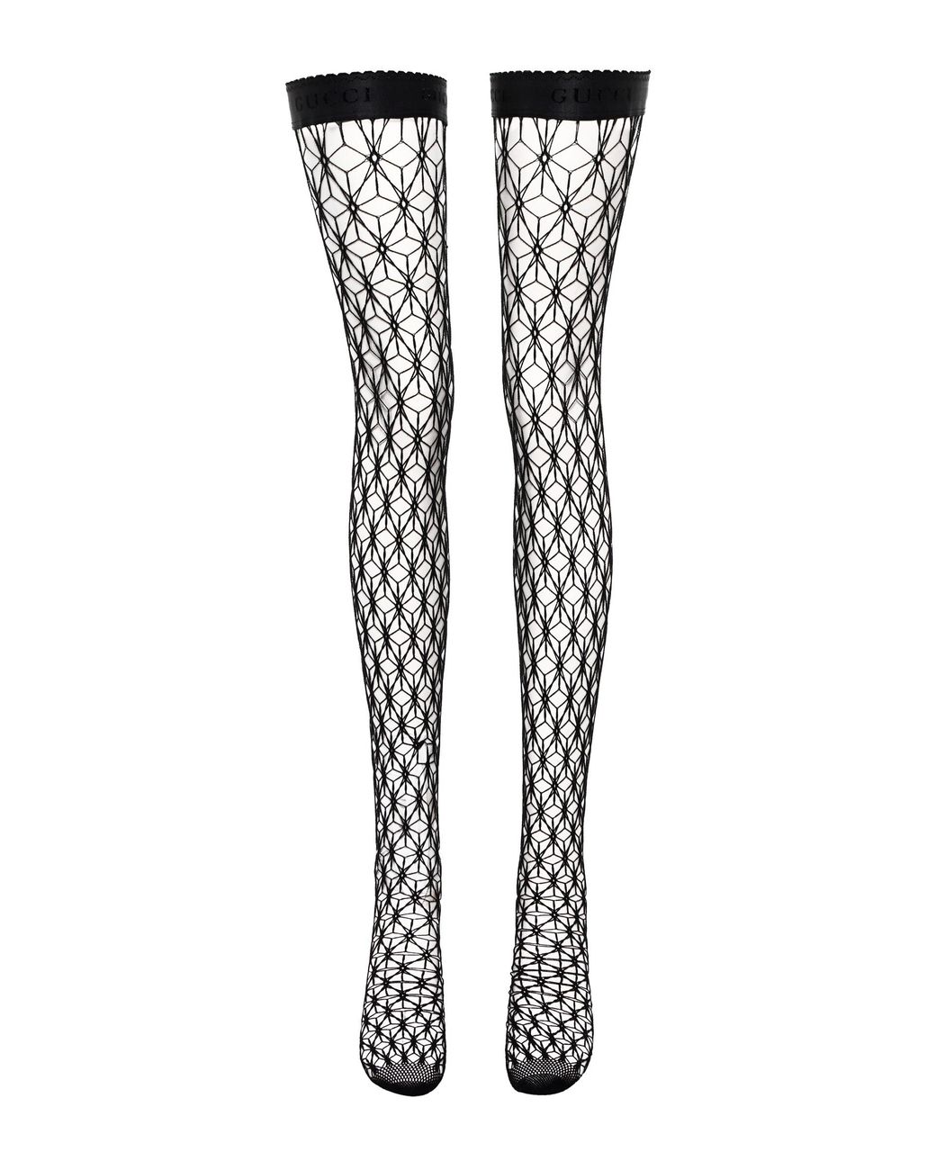 Gucci Fishnet Over-the-knee Socks in Black | Lyst