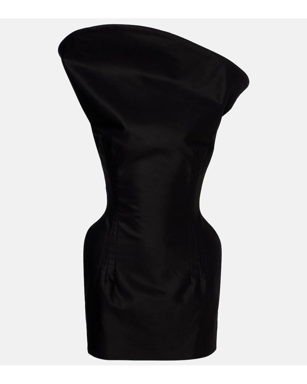 Magda Butrym Black Asymmetric Cotton Corset Dress