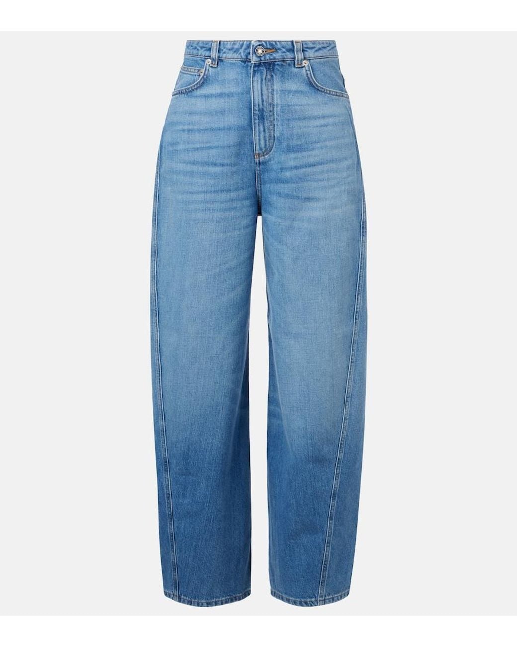 Givenchy Blue Cocoon High-Rise Barrel-Leg Jeans