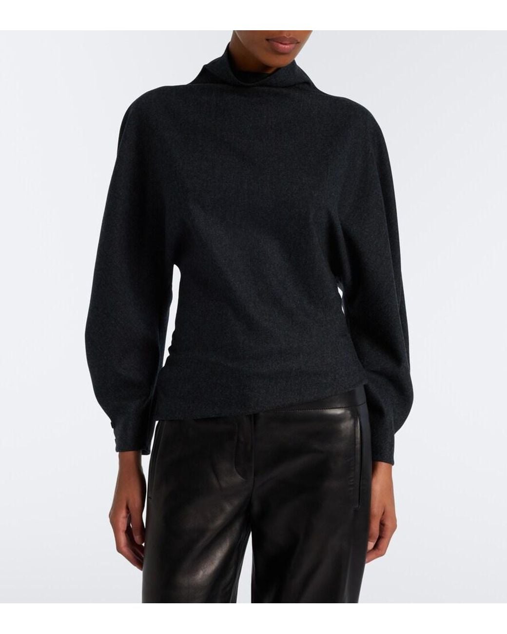 Khaite Blue Harlow Wool And Cashmere Top