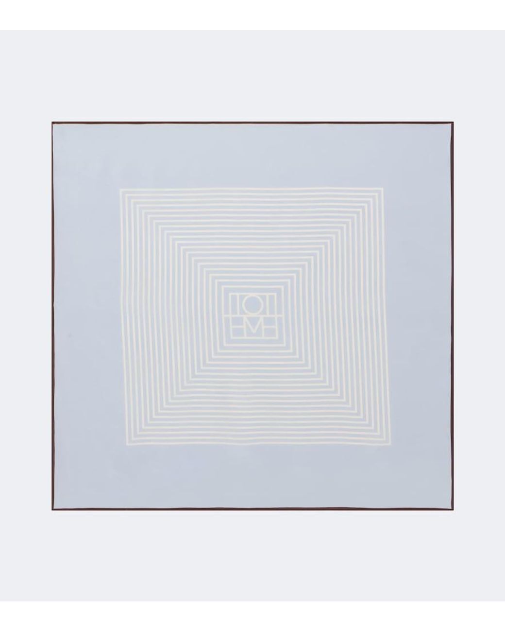 Totême Blue Monogram Silk Scarf