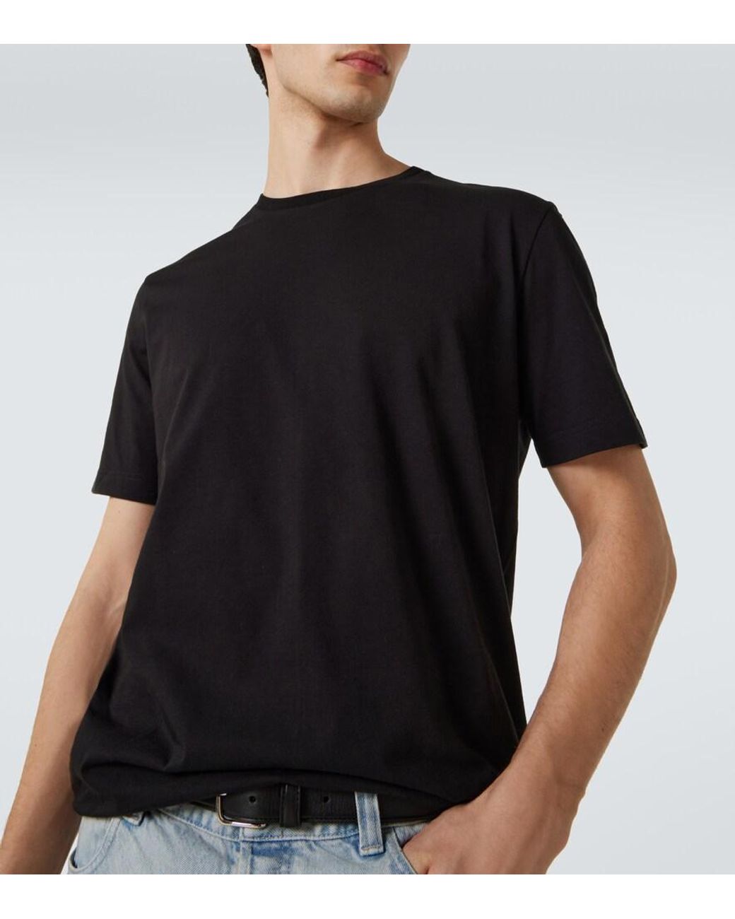 The Row Black Luke Cotton Jersey T-Shirt for men
