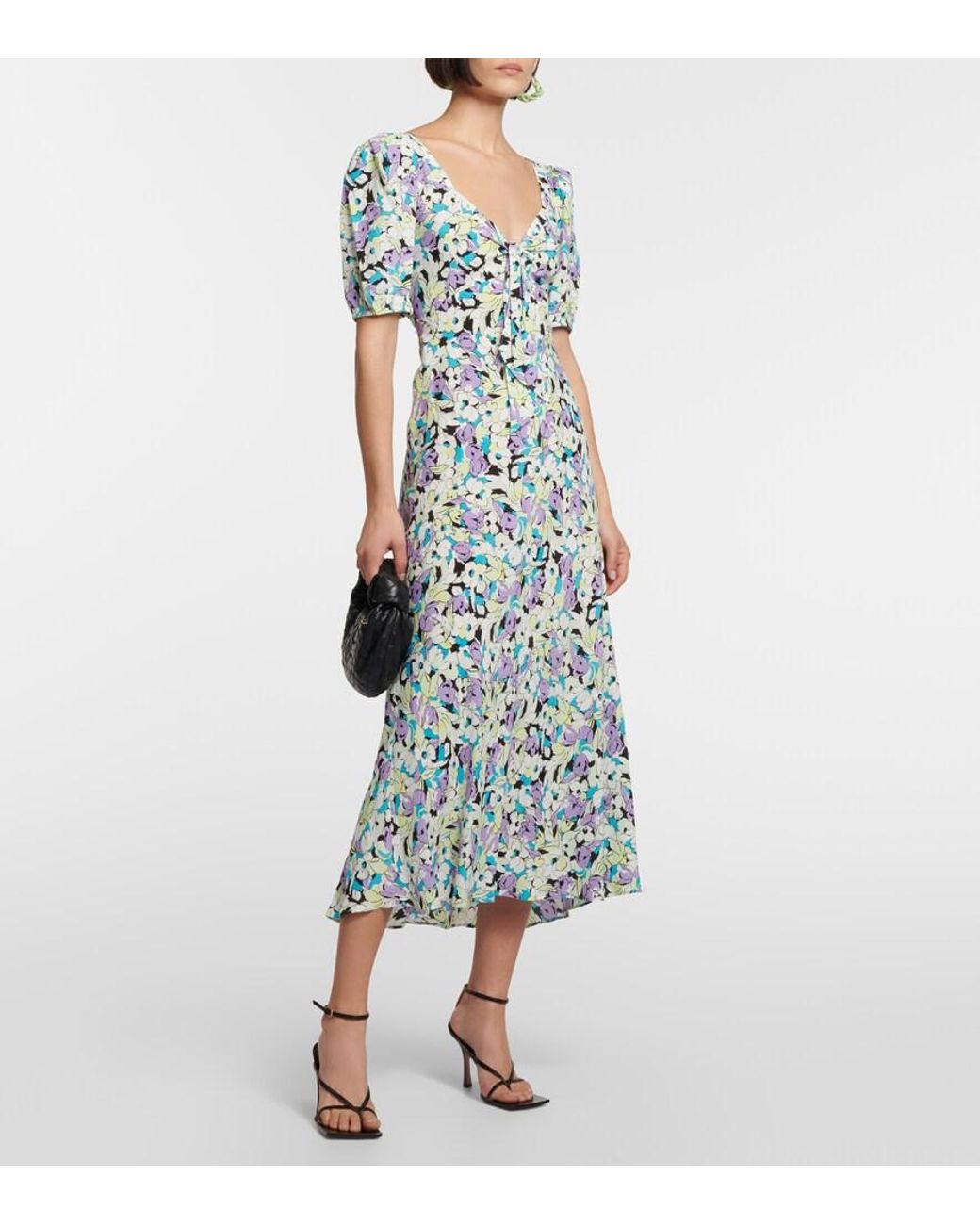 Diane von Furstenberg Blue Fiona Cotton Midi Dress