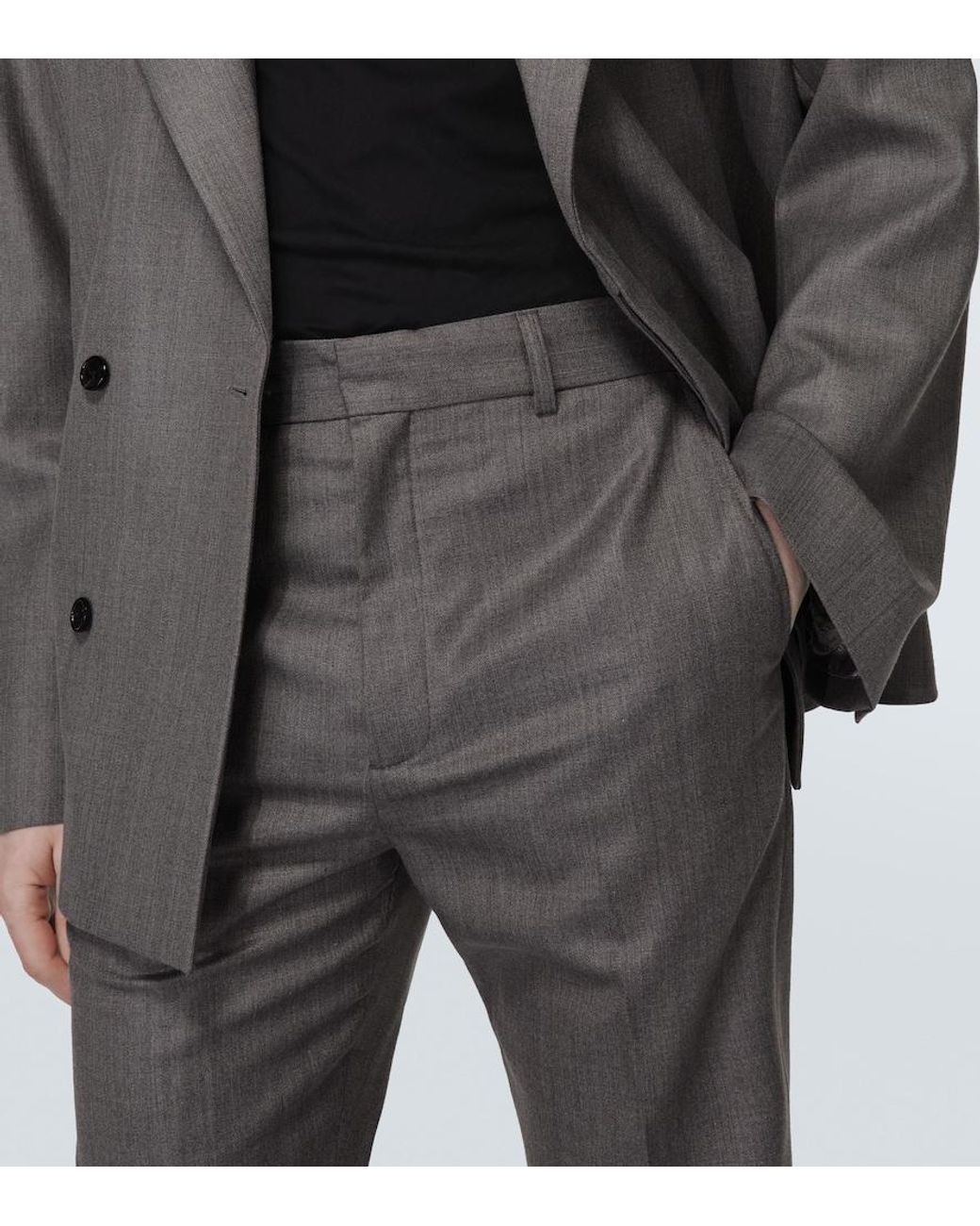 Acne Gray Mid-Rise Straight Pants for men