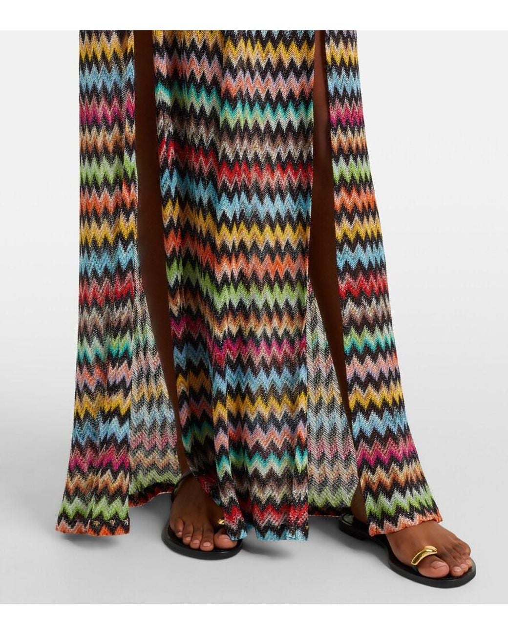 Missoni White Zigzag Open-Back Lame Jumpsuit
