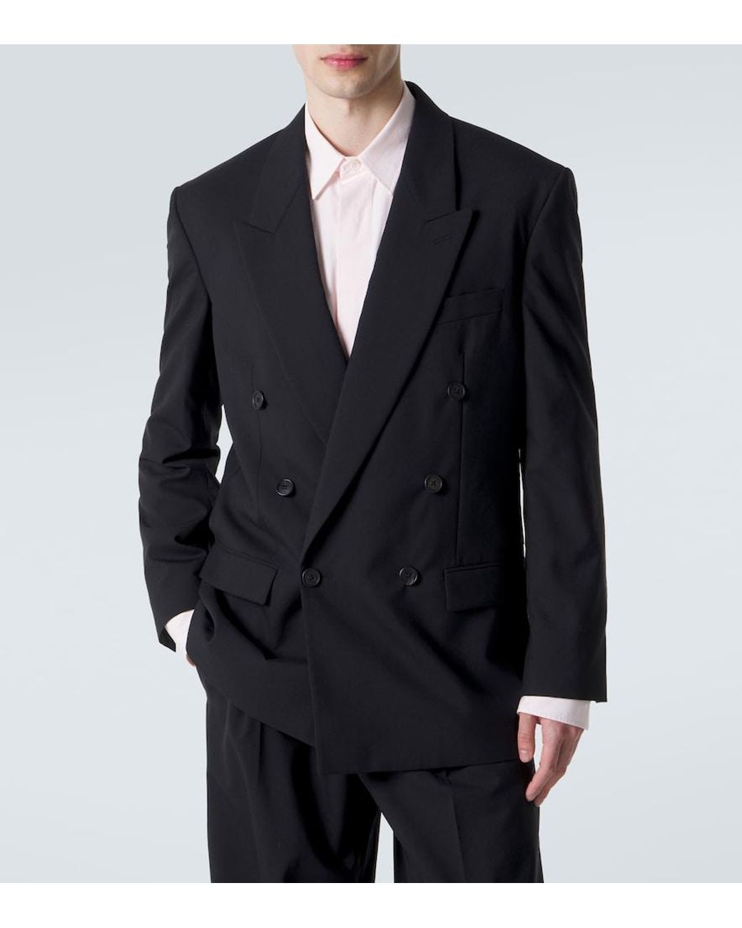 The Row Blue Mazzy Double-Breasted Wool Blazer for men