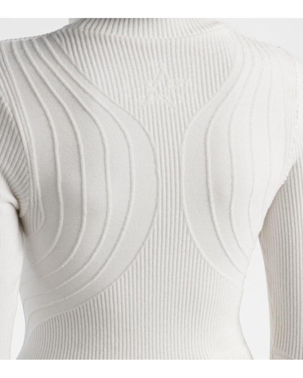 Perfect Moment White Chalet Ribbed-Knit Ski Top