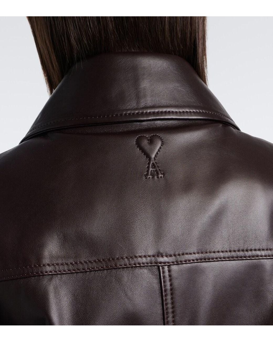 AMI Black Leather Jacket