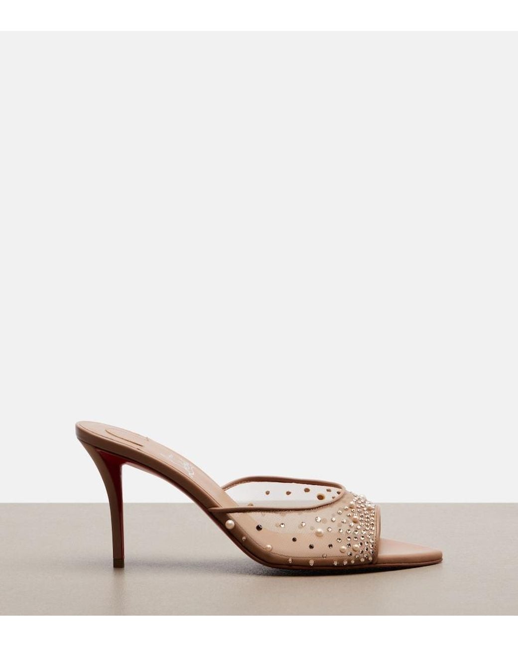Christian Louboutin Pink Miss Z Degrastrass Perla Mesh Mules