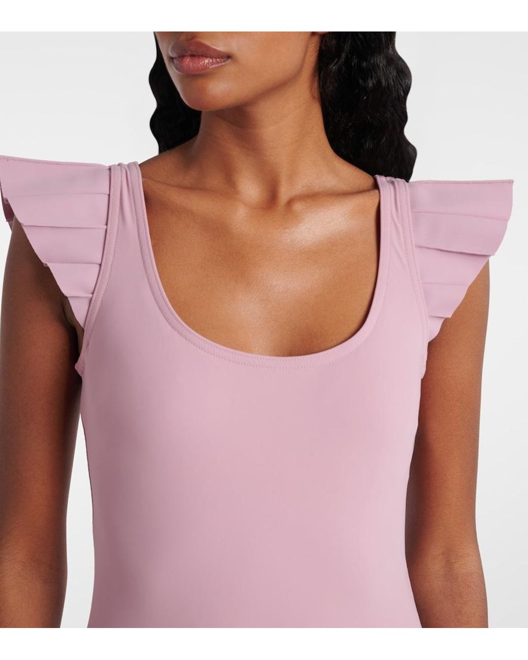 Karla Colletto Pink Alora Ruffled Swimsuit
