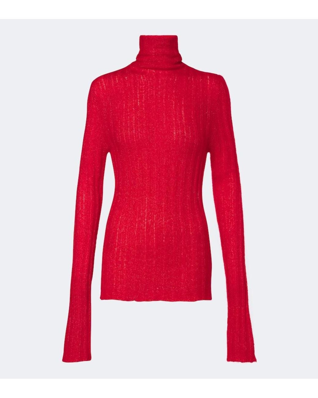 Lisa Yang Red Emiliana Cashmere And Silk Turtleneck Sweater