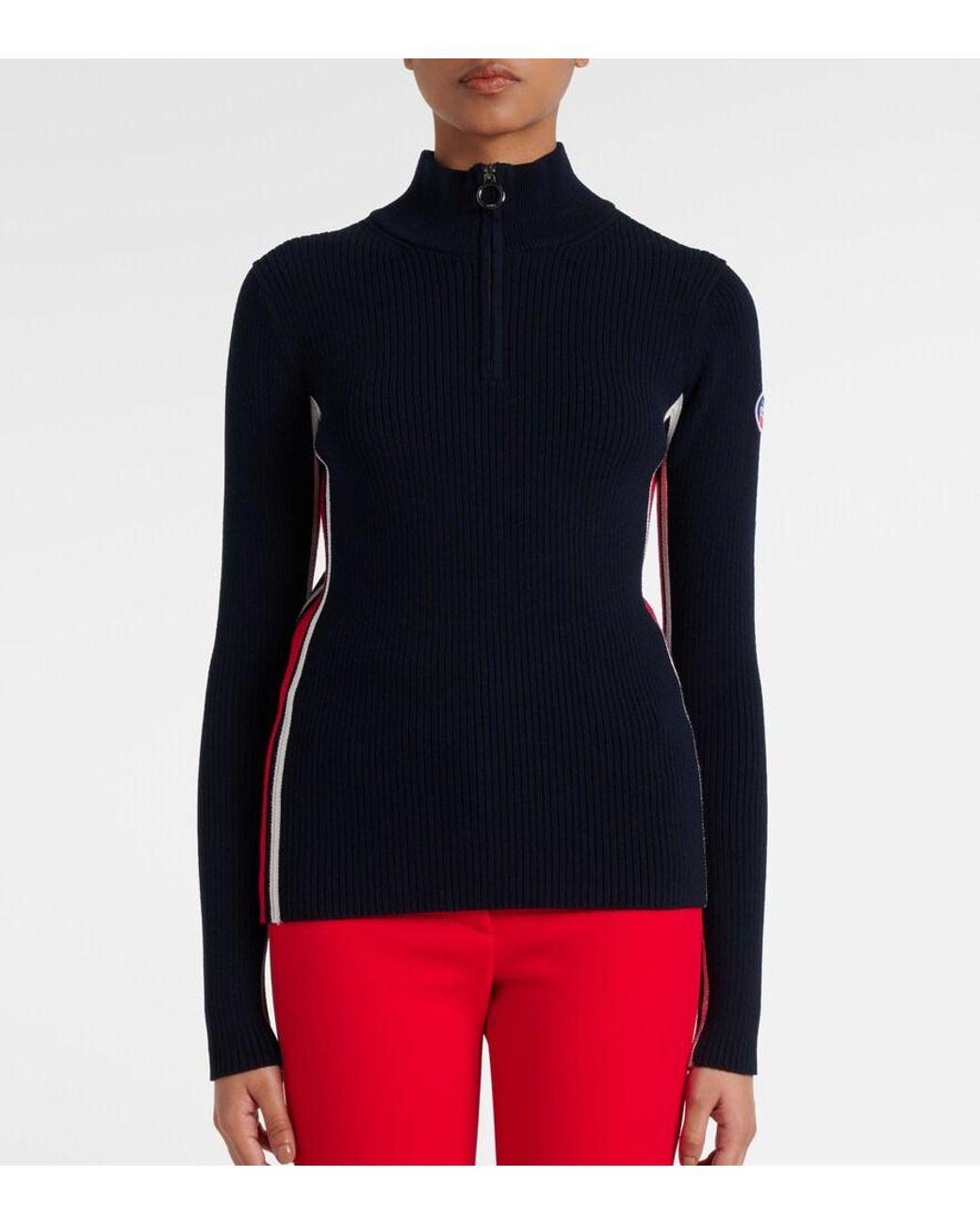 Fusalp Blue Deltanao Ribbed-Knit Ski Top