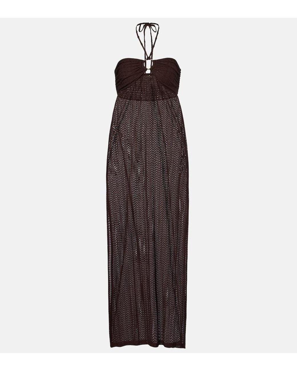 Melissa Odabash Purple Harriet Keyhole Halterneck Maxi Dress