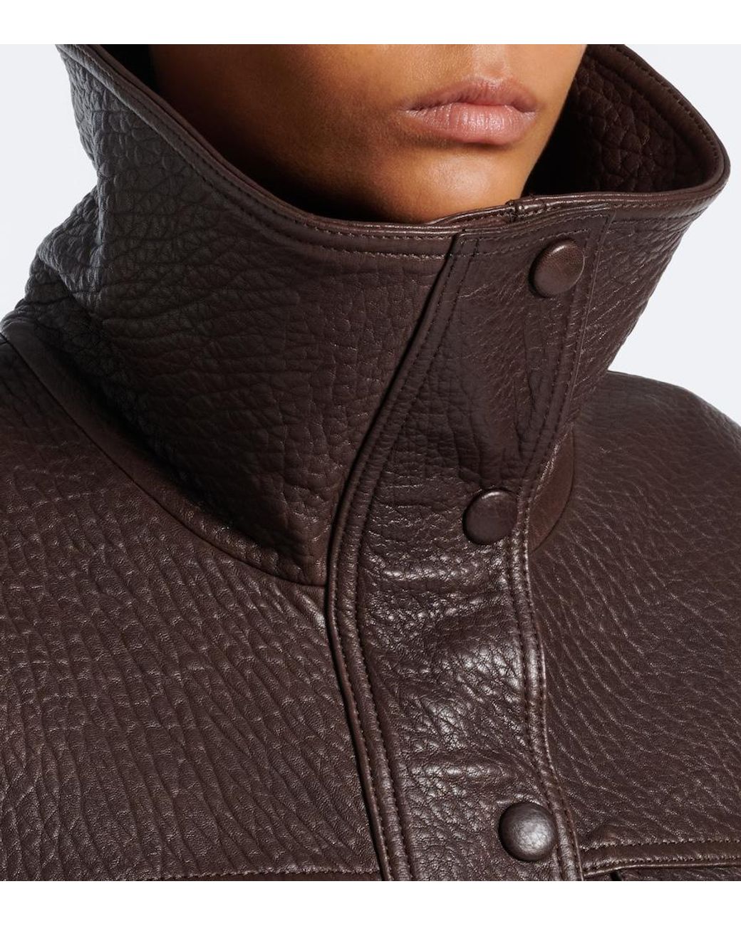 Veronica Beard Brown Silversmith Leather Jacket